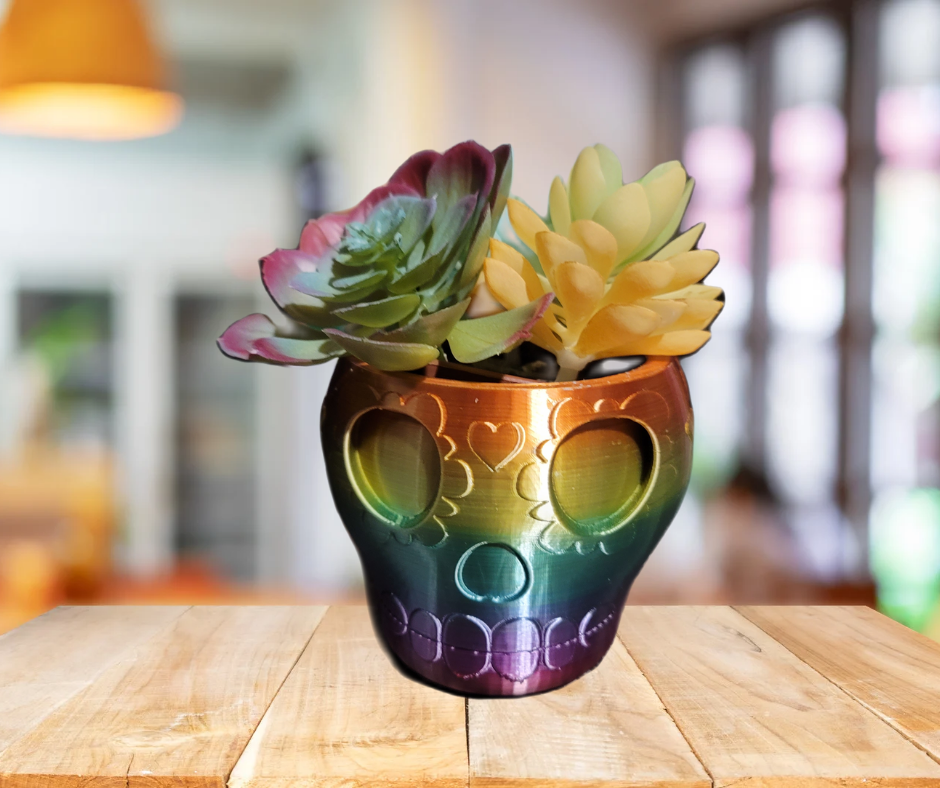 Rainbow floral Sugar Skull